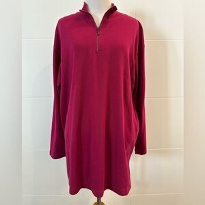 Vintage Burgundy Quarter-Zip Pullover size M